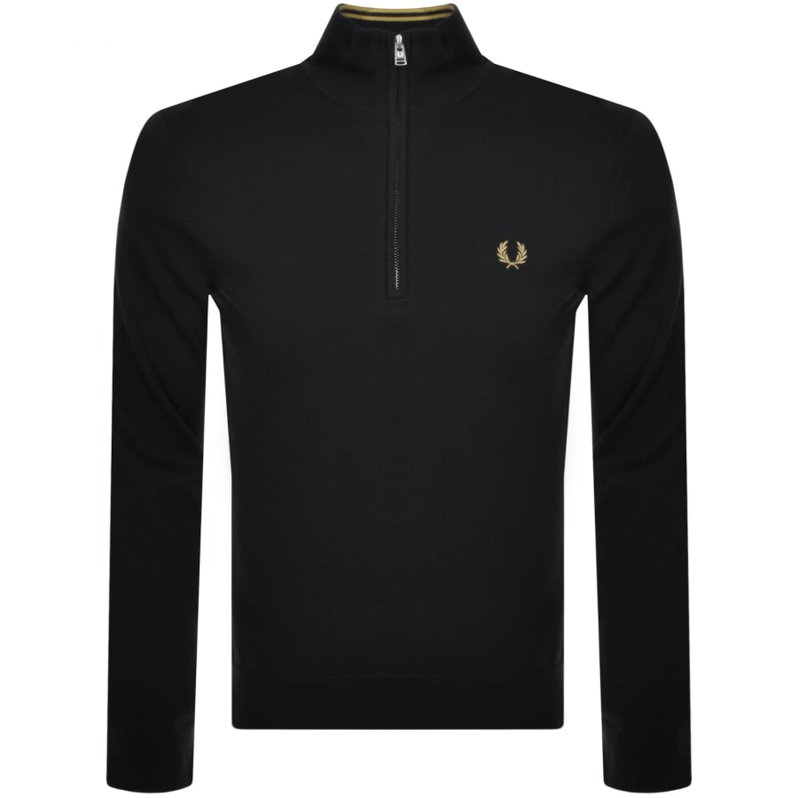 Fred Perry Classic Half Zip Jumper Black Mainline Menswear